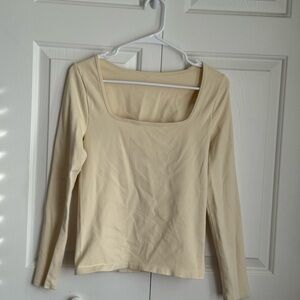 Chic Cream Long Sleeve Top